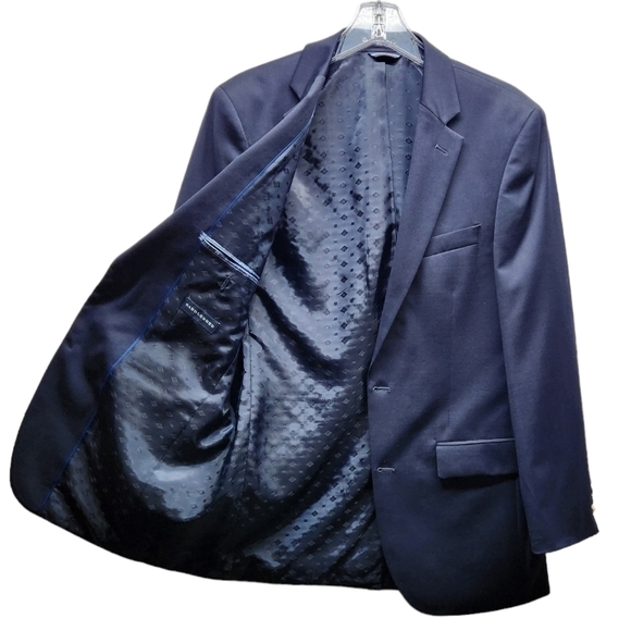 SADDLEBRED 40R Navy Blue Wool Blend Gold Button Blazer Sport Coat Suit Jacket - Picture 1 of 11